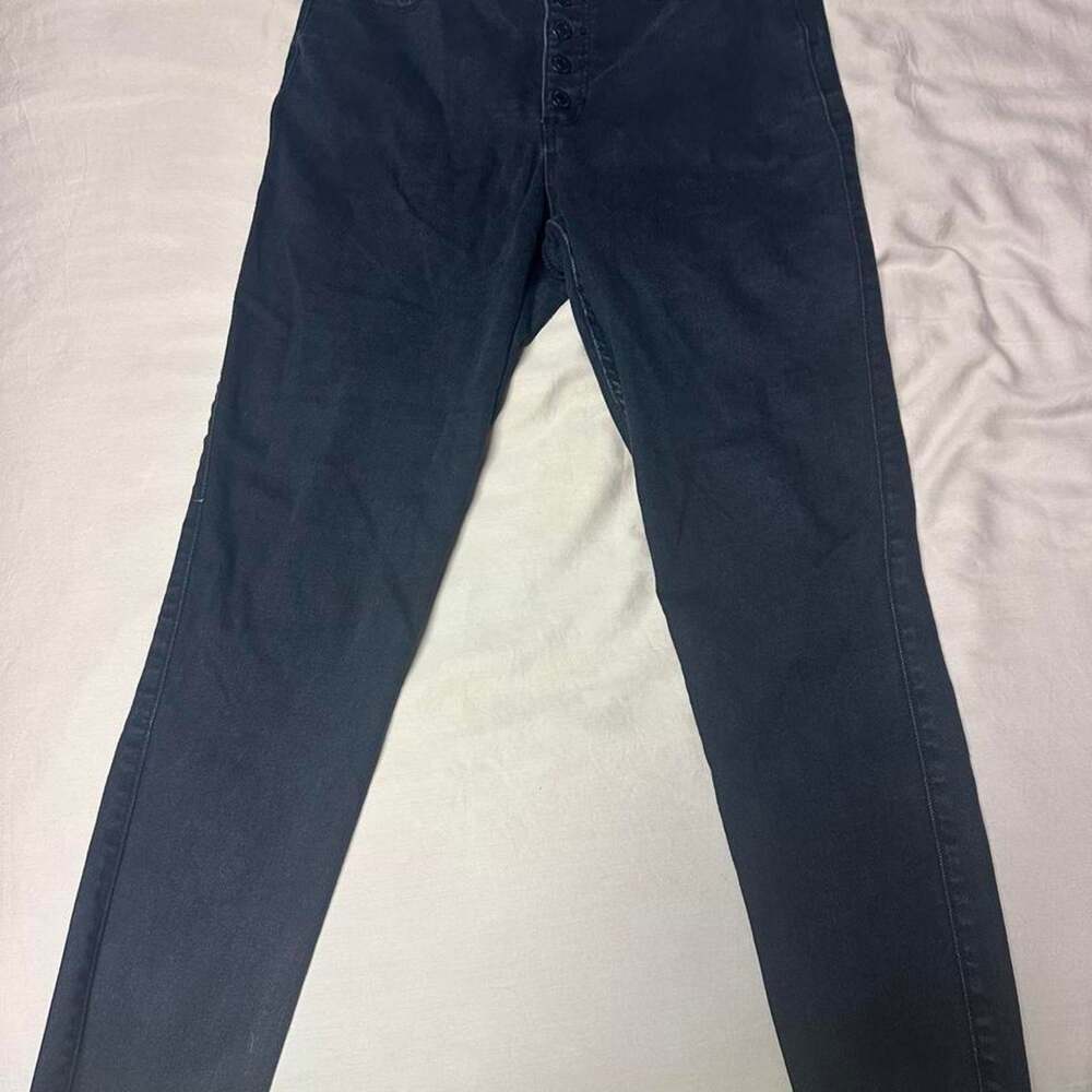 Old Navy Women’s Size 12 Skinny Jeans Dark Indigo Stretch Denim Frayed Hem